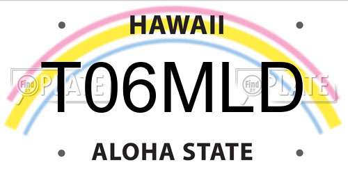 T06MLD Hawaii License Plate