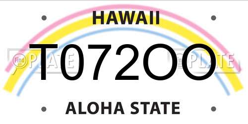 T072OO Hawaii License Plate