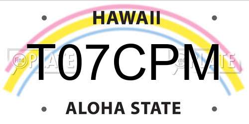 T07CPM Hawaii License Plate
