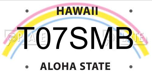 T07SMB Hawaii License Plate