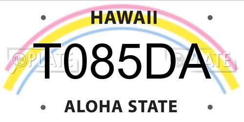 T085DA Hawaii License Plate