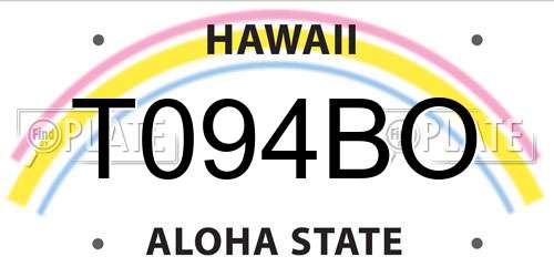T094BO Hawaii License Plate