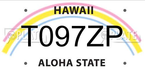 T097ZP Hawaii License Plate