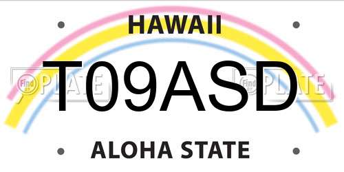 T09ASD Hawaii License Plate
