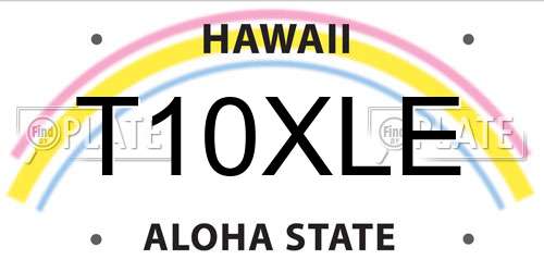T10XLE Hawaii License Plate
