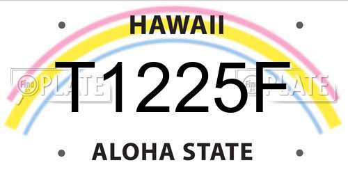 T1225F Hawaii License Plate