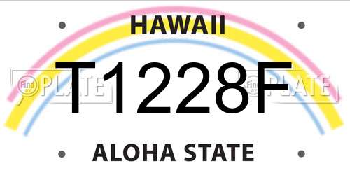 T1228F Hawaii License Plate