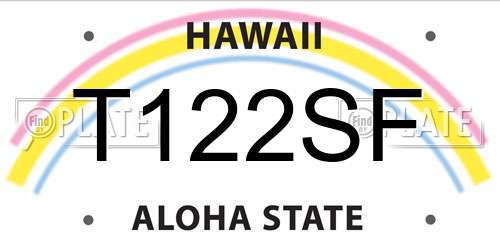 T122SF Hawaii License Plate