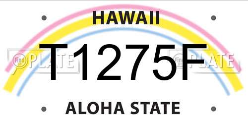 T1275F Hawaii License Plate