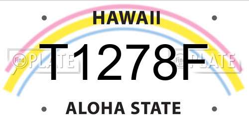T1278F Hawaii License Plate