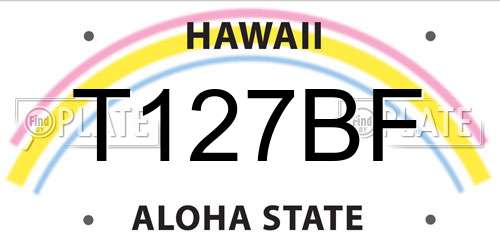 T127BF Hawaii License Plate