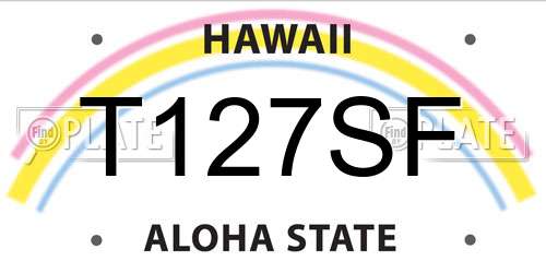 T127SF Hawaii License Plate