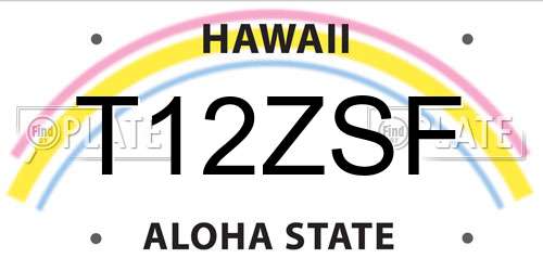 T12ZSF Hawaii License Plate