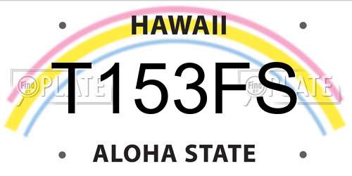 T153FS Hawaii License Plate