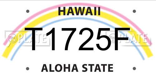 T1725F Hawaii License Plate