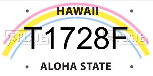 T1728F Hawaii License Plate