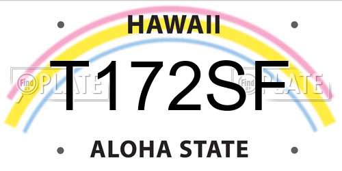 T172SF Hawaii License Plate