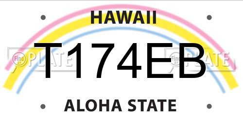 T174EB Hawaii License Plate