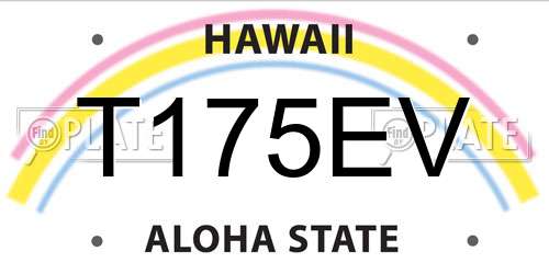 T175EV Hawaii License Plate