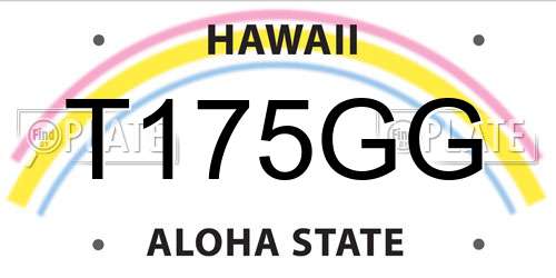 T175GG Hawaii License Plate