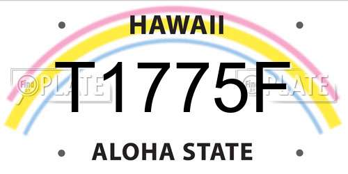 T1775F Hawaii License Plate