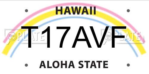 T17AVF Hawaii License Plate
