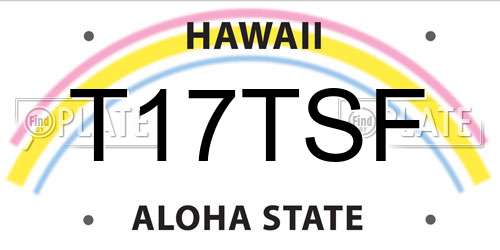 T17TSF Hawaii License Plate