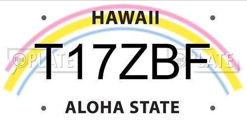 T17ZBF Hawaii License Plate