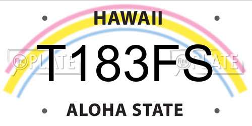 T183FS Hawaii License Plate
