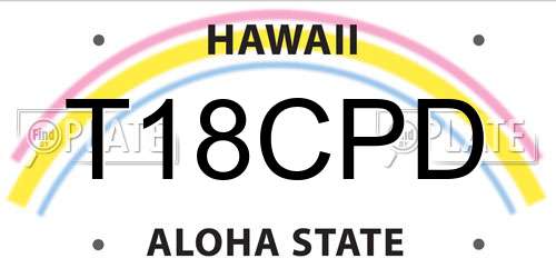 T18CPD Hawaii License Plate