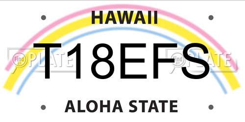T18EFS Hawaii License Plate