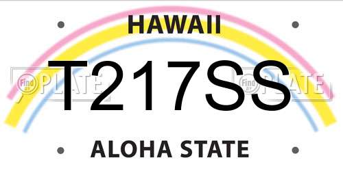 T217SS Hawaii License Plate