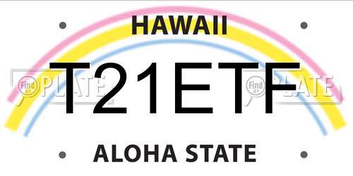 T21ETF Hawaii License Plate