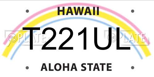 T221UL Hawaii License Plate