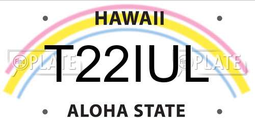 T22IUL Hawaii License Plate