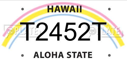 T2452T Hawaii License Plate