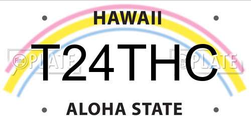 T24THC Hawaii License Plate