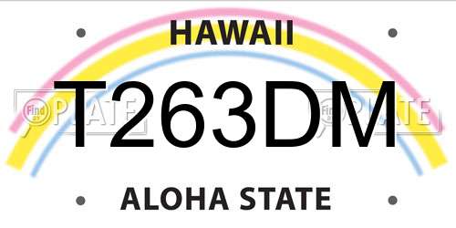 T263DM Hawaii License Plate
