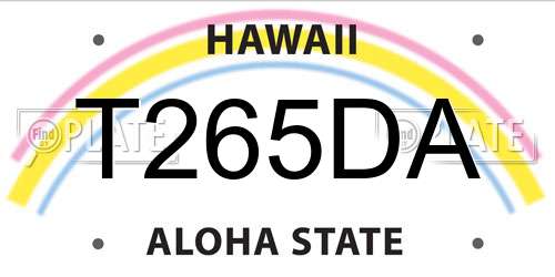 T265DA Hawaii License Plate