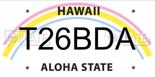 T26BDA Hawaii License Plate