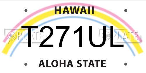 T271UL Hawaii License Plate