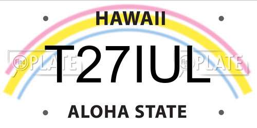 T27IUL Hawaii License Plate