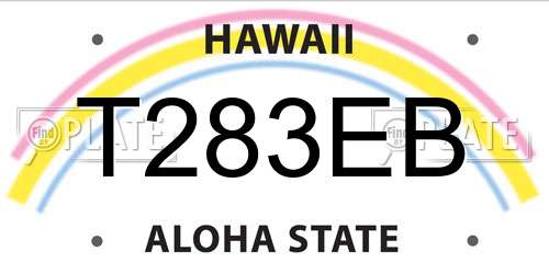 T283EB Hawaii License Plate