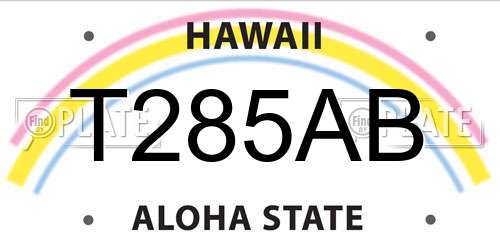 T285AB Hawaii License Plate
