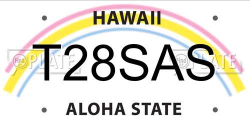 T28SAS Hawaii License Plate