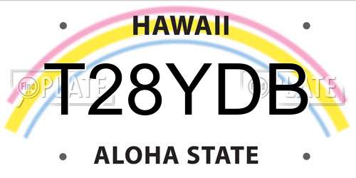 T28YDB Hawaii License Plate