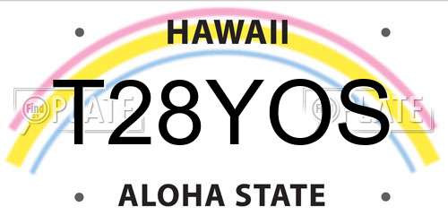 T28YOS Hawaii License Plate