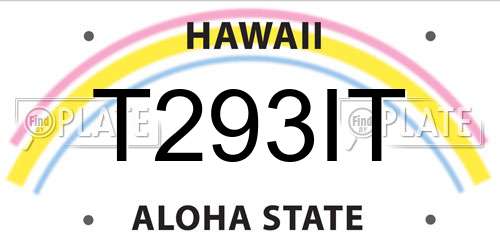 T293IT Hawaii License Plate