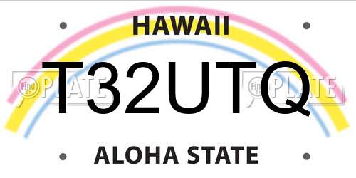 T32UTQ Hawaii License Plate