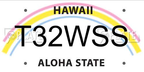 T32WSS Hawaii License Plate